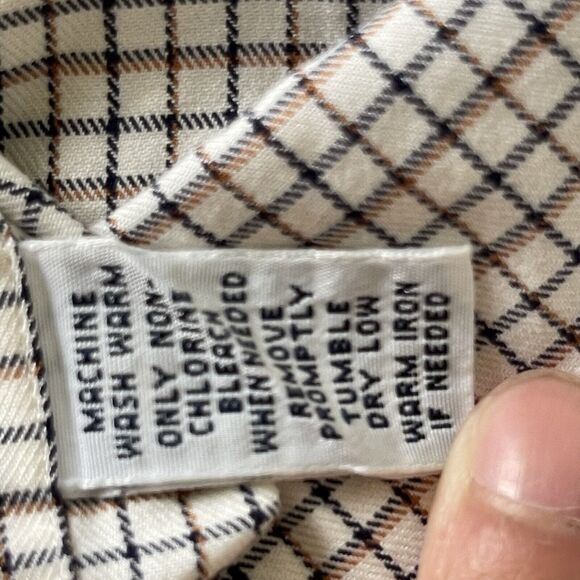 Ralph Lauren L‎ Men’s Classic Fit Cream/Brown Striped Long Sleeve Button Shirt - Picture 10 of 11